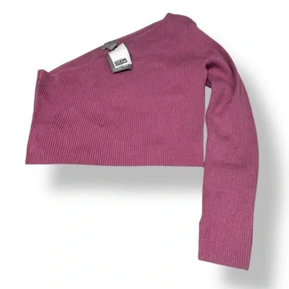 H&M Pink One Sleeve Cropped Sweater Size XL New